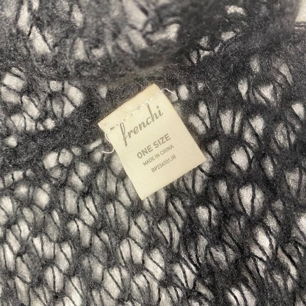 Nordstrom Frenchi Open Knit Infinity Scarf Black Preowned - Picture 3 of 6
